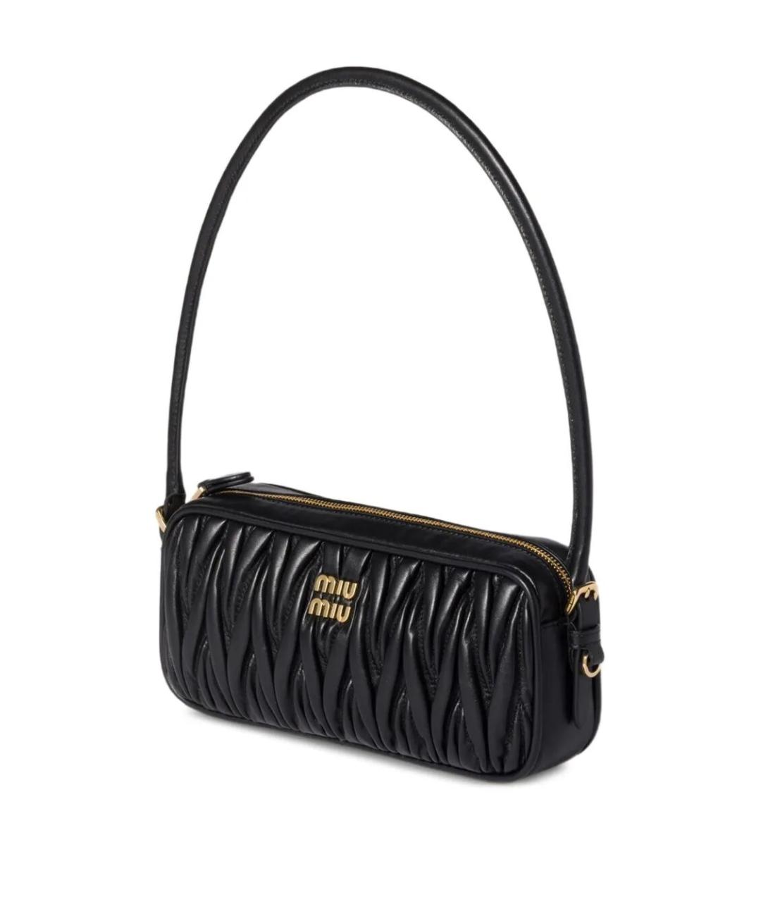 MIU MIU Черная кожаная сумка через плечо, фото 2