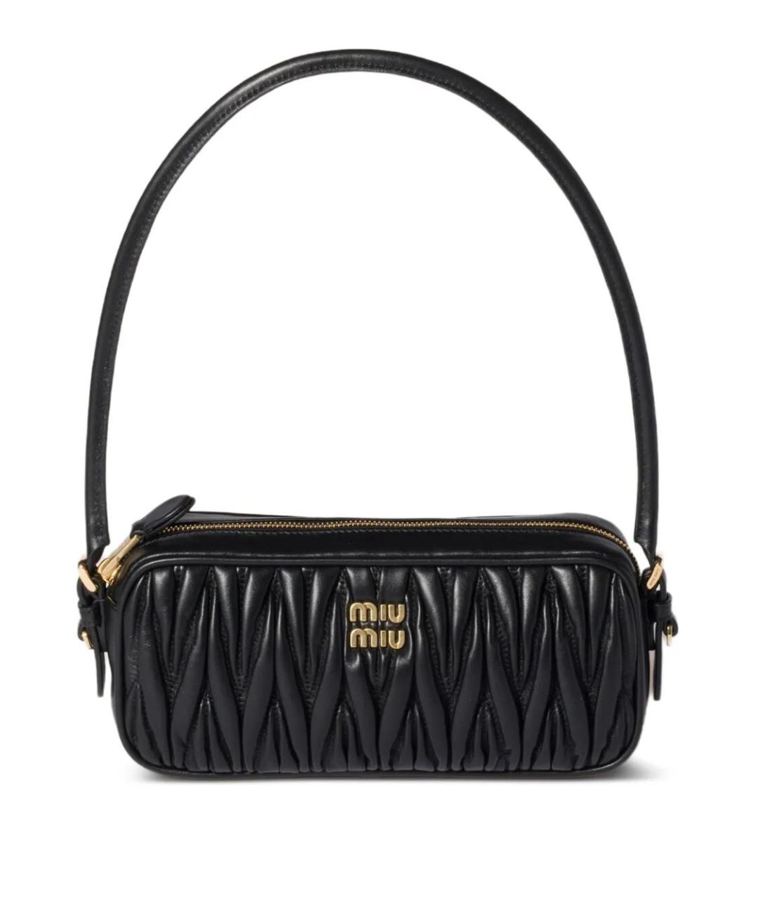 MIU MIU Черная кожаная сумка через плечо, фото 1