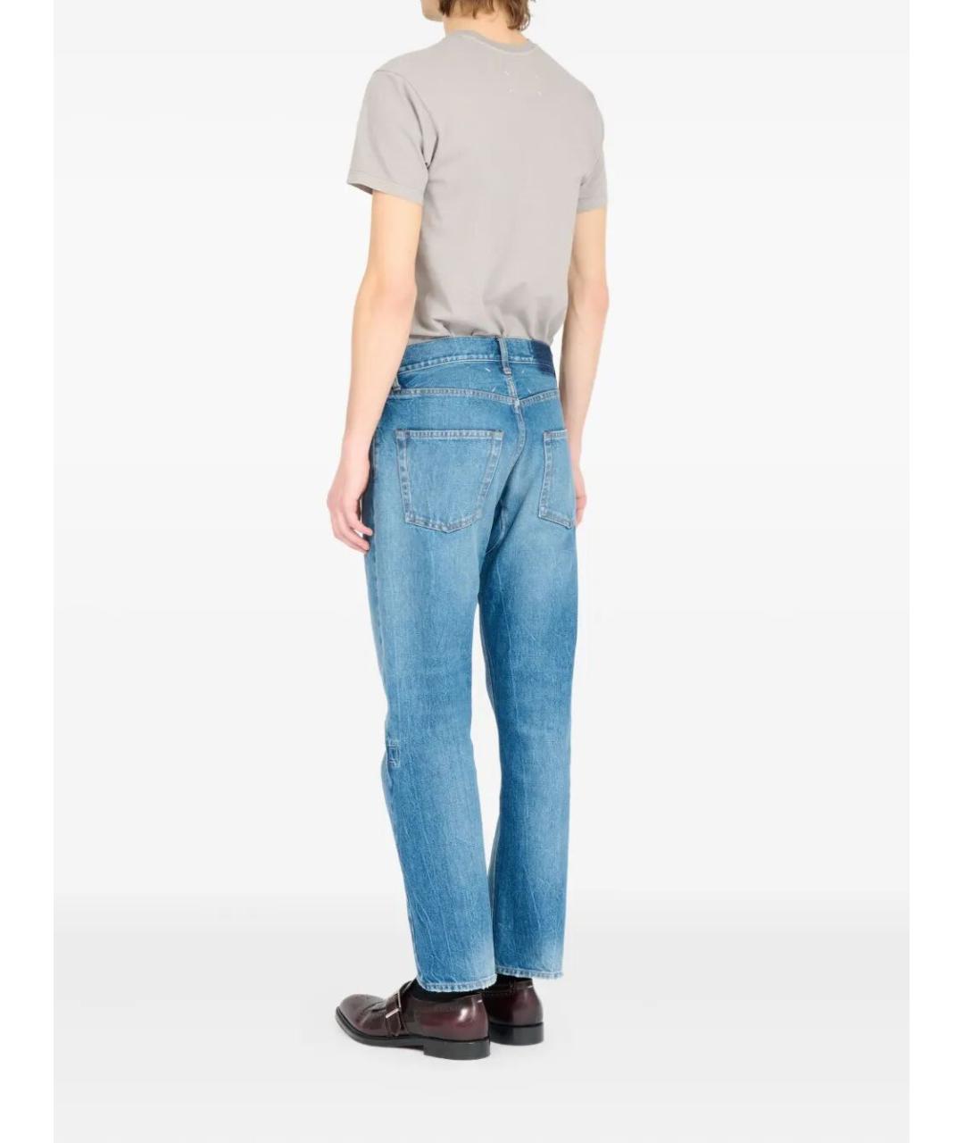 MAISON MARGIELA Синие хлопковые прямые джинсы, фото 5