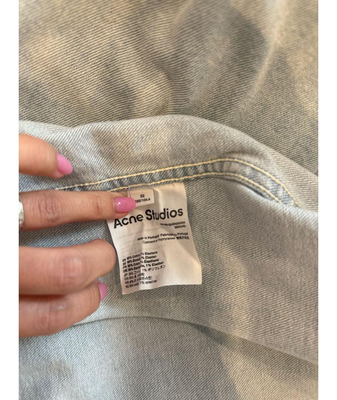 ACNE STUDIOS Голубая хлопковая кэжуал рубашка, фото 5