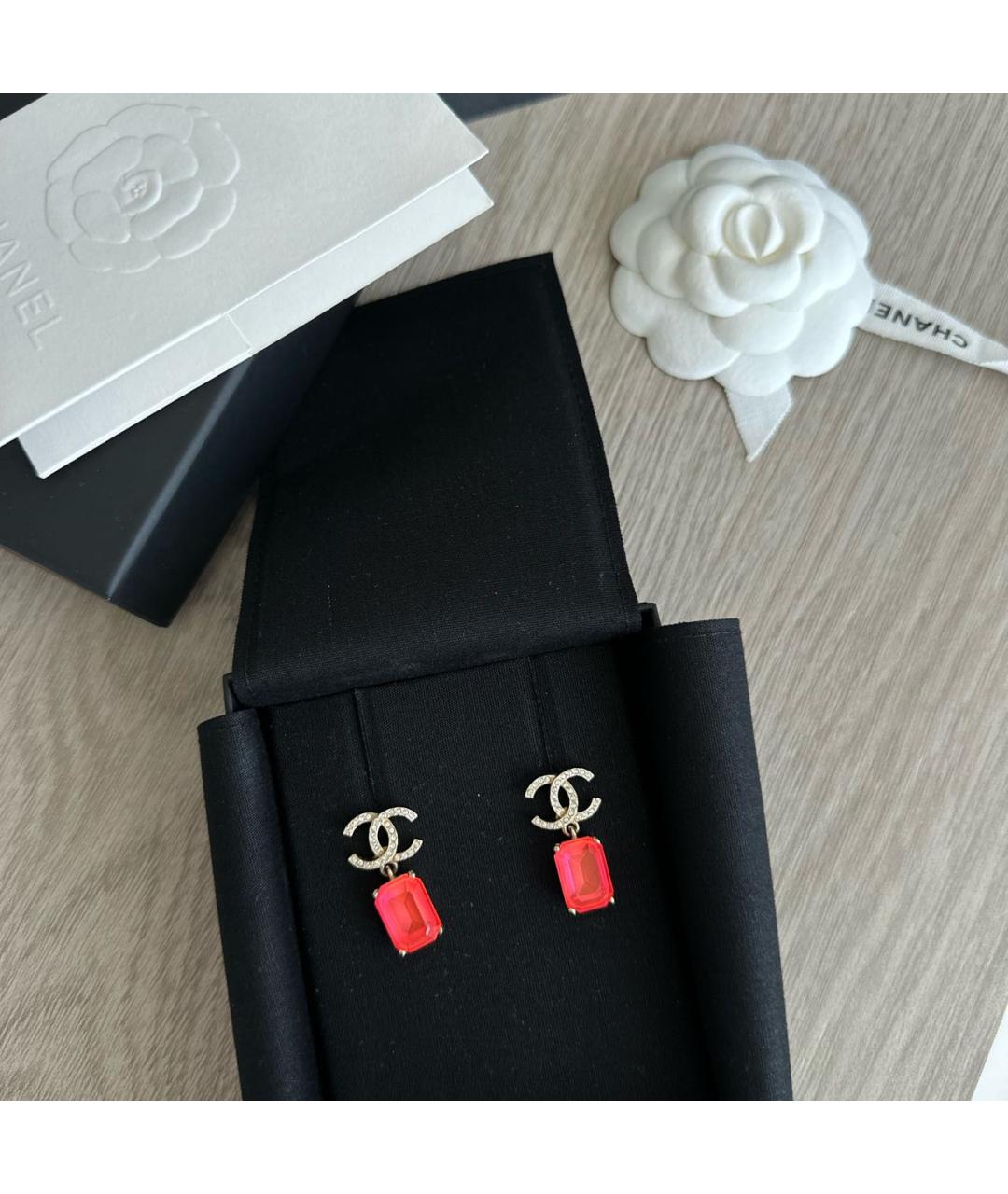 CHANEL Розовые серьги, фото 4