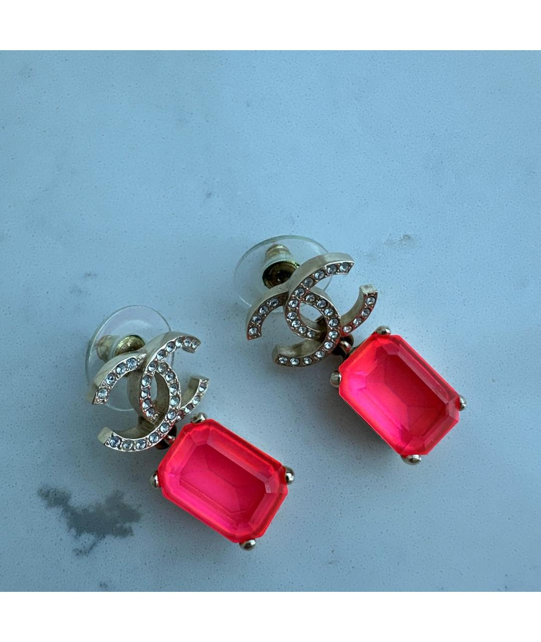 CHANEL Розовые серьги, фото 3