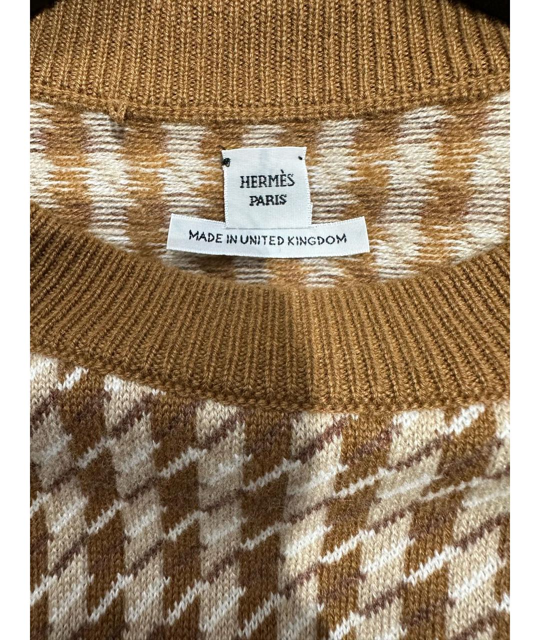 HERMES Коричневое кашемировое повседневное платье, фото 4