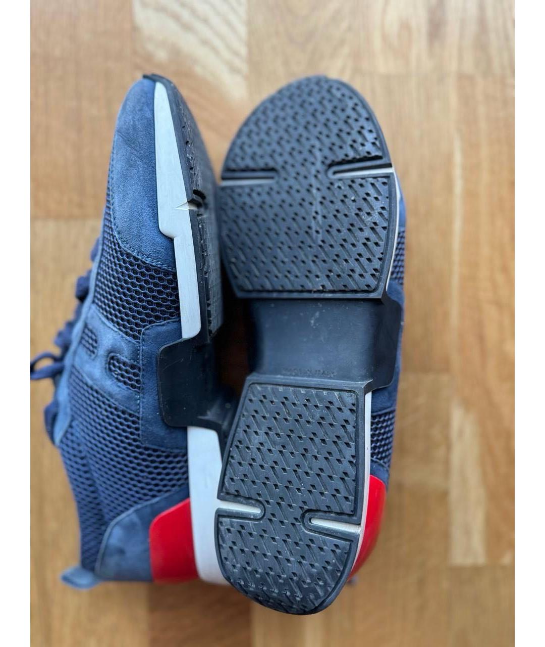 HERMES Синие замшевые кроссовки, фото 5
