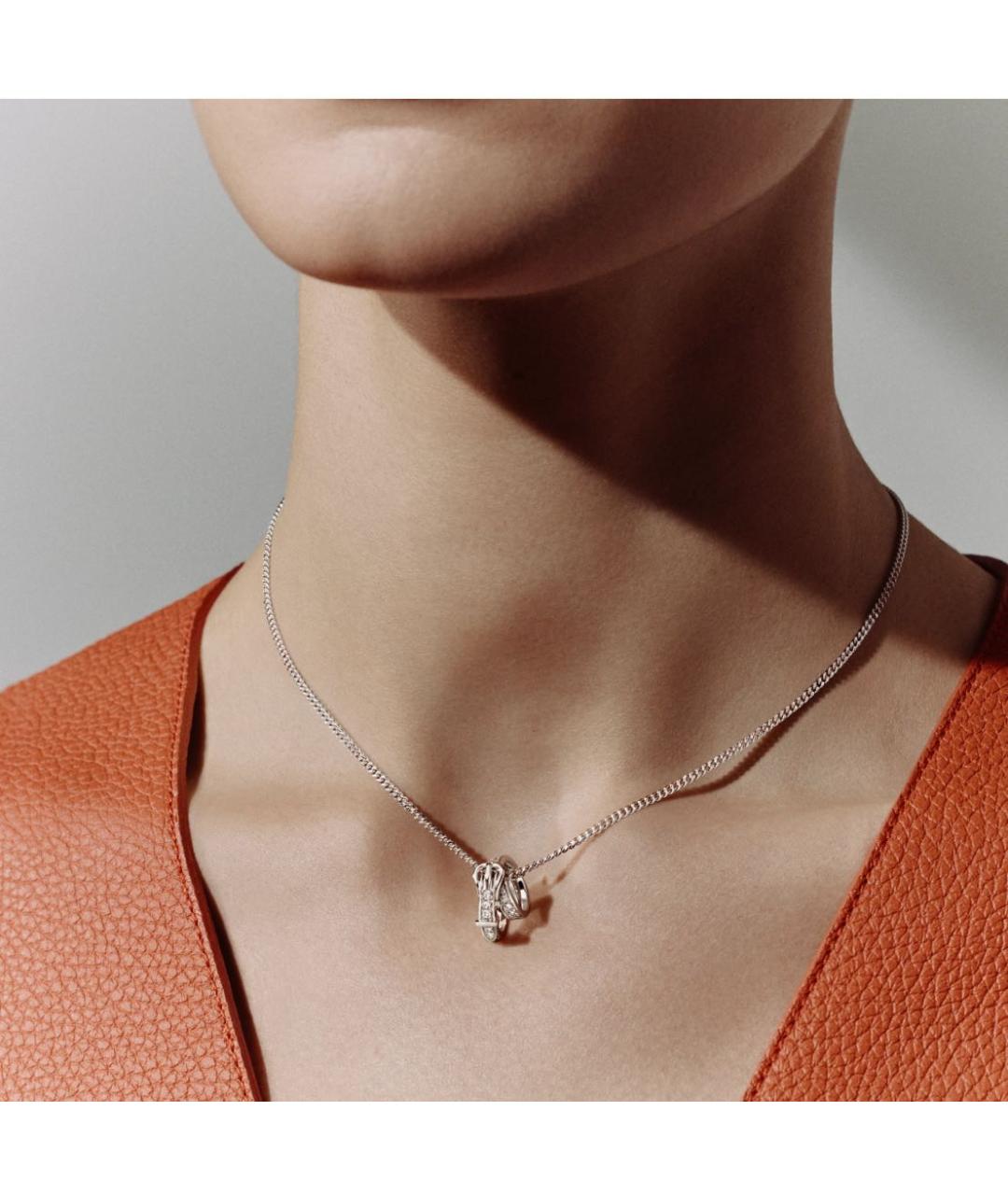 HERMES Белая платиновая подвеска, фото 3