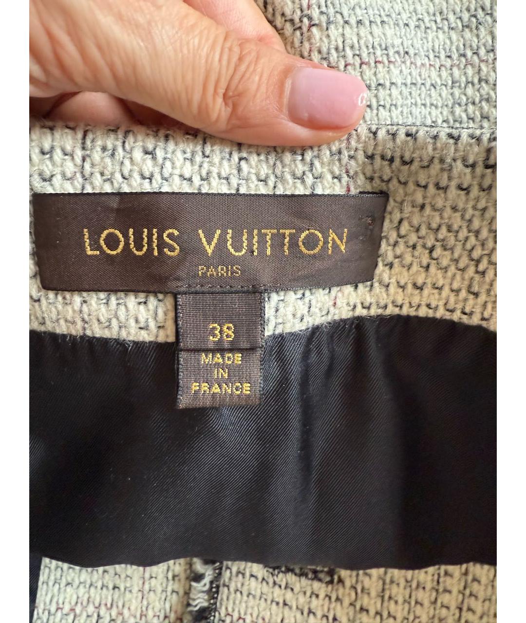 LOUIS VUITTON Серая шерстяная юбка мини, фото 3