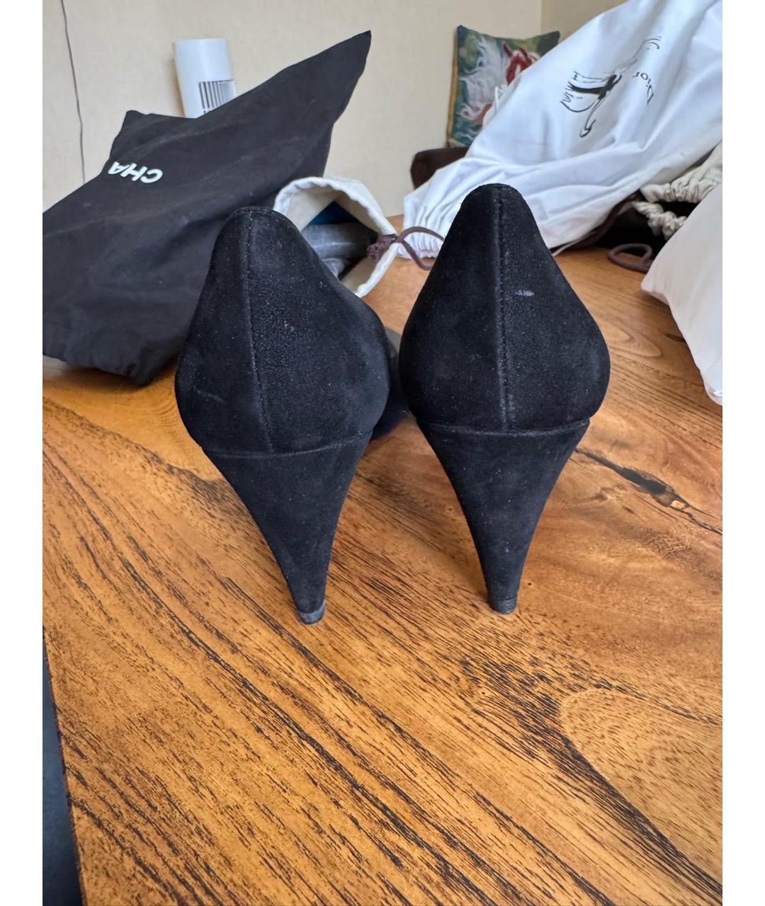 CHANEL Черные замшевые туфли, фото 4