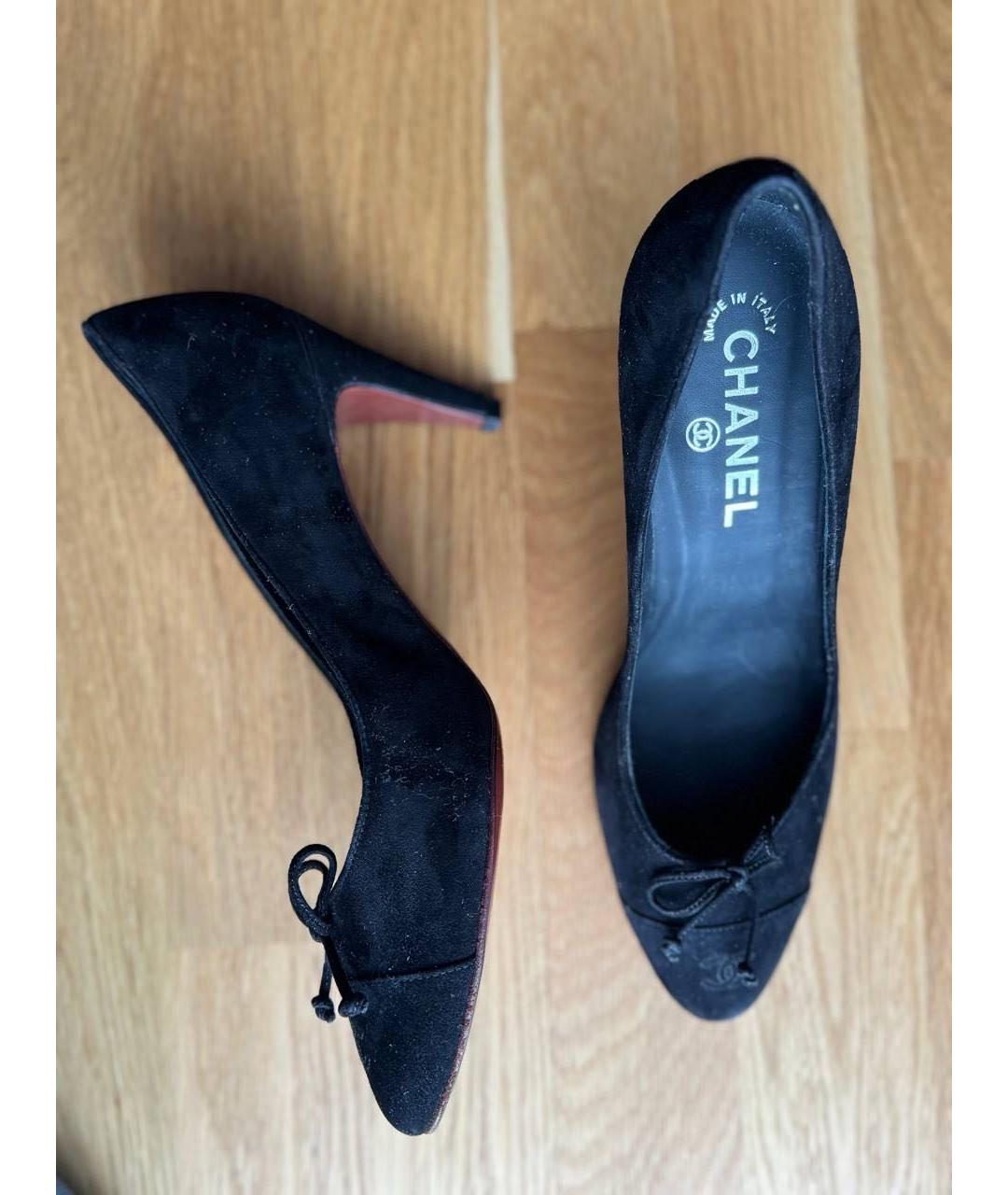 CHANEL Черные замшевые туфли, фото 5