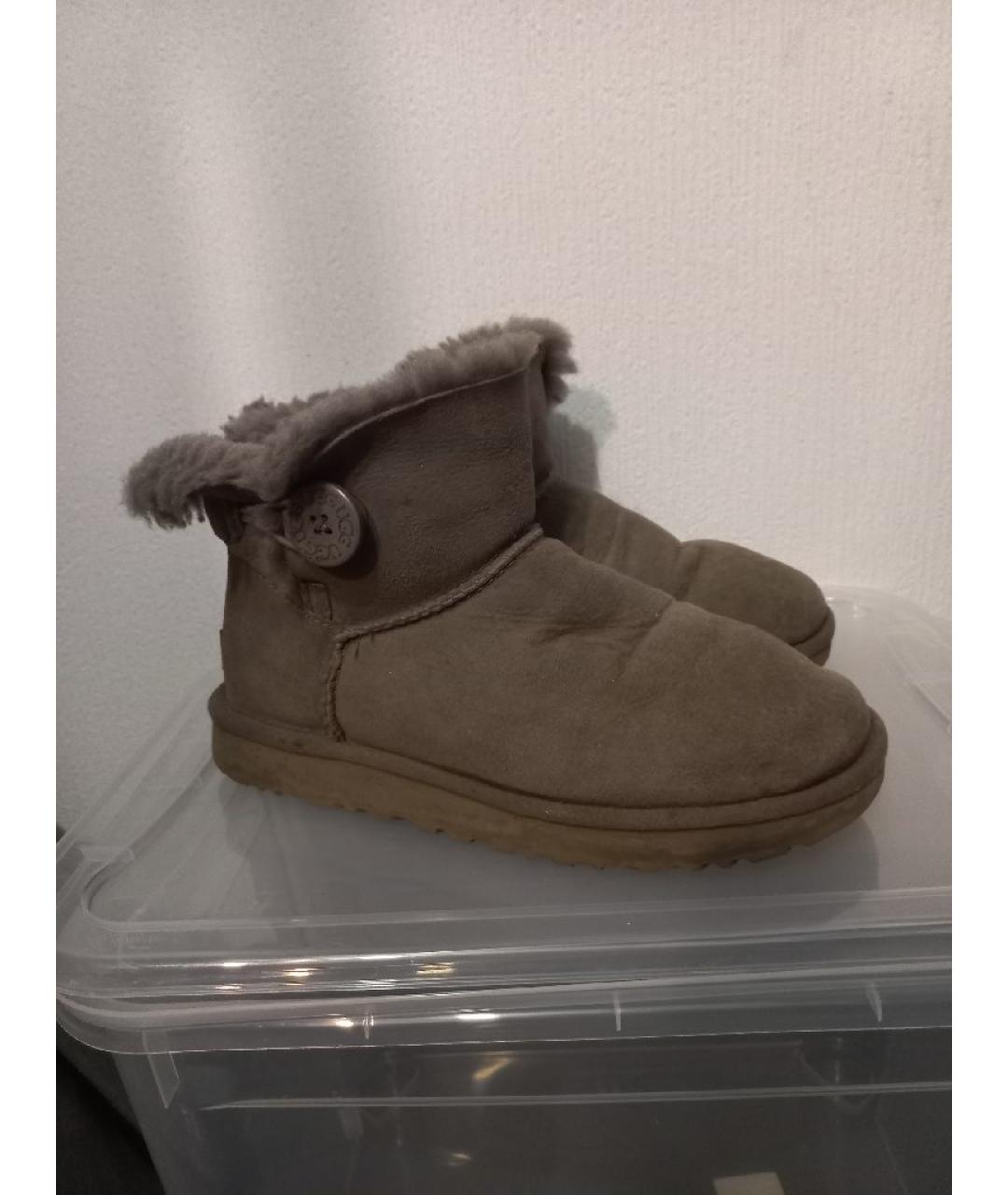 UGG AUSTRALIA Бежевые замшевые полусапоги, фото 6