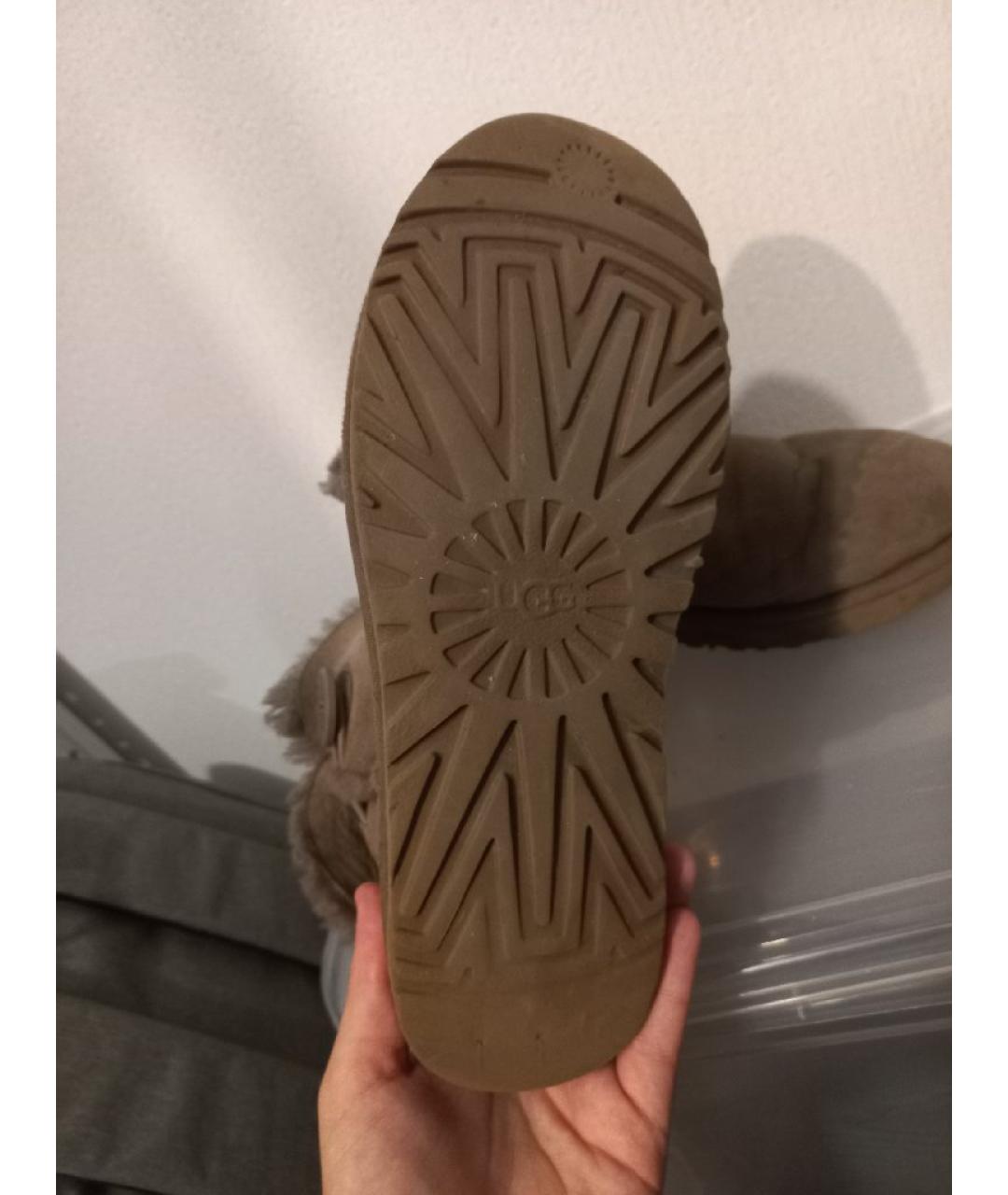 UGG AUSTRALIA Бежевые замшевые полусапоги, фото 5
