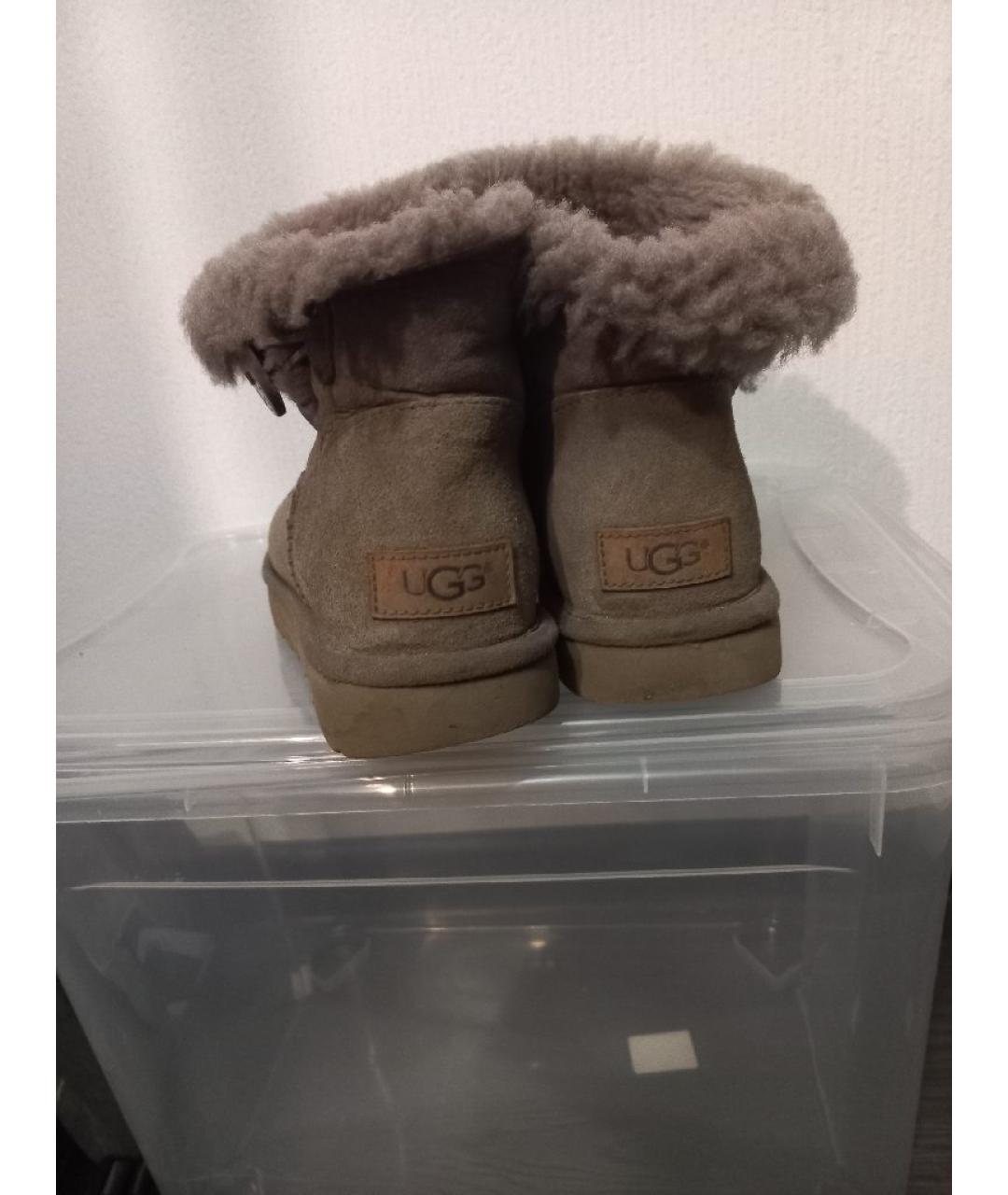 UGG AUSTRALIA Бежевые замшевые полусапоги, фото 4