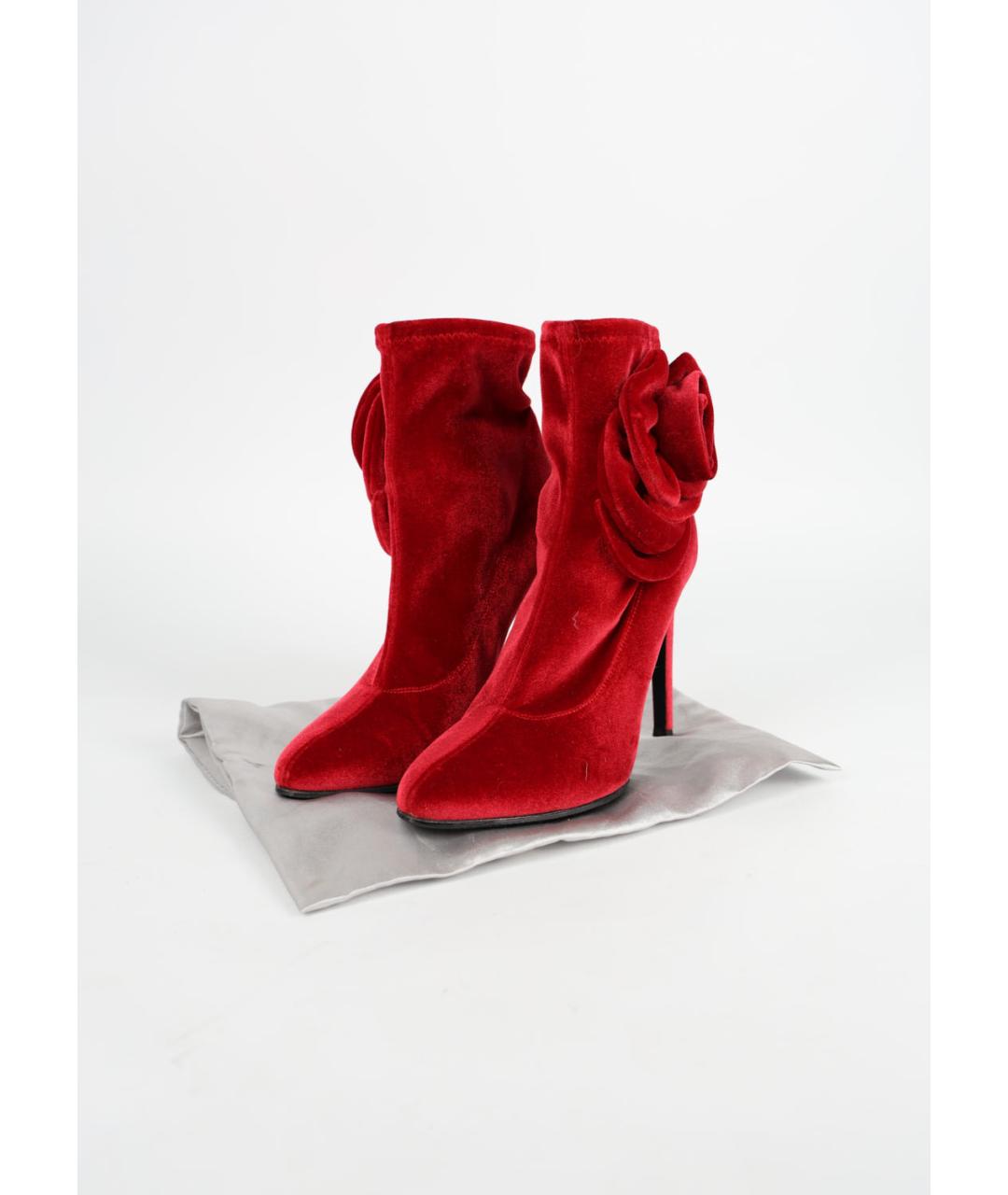 GIUSEPPE ZANOTTI DESIGN Красные текстильные ботильоны, фото 6