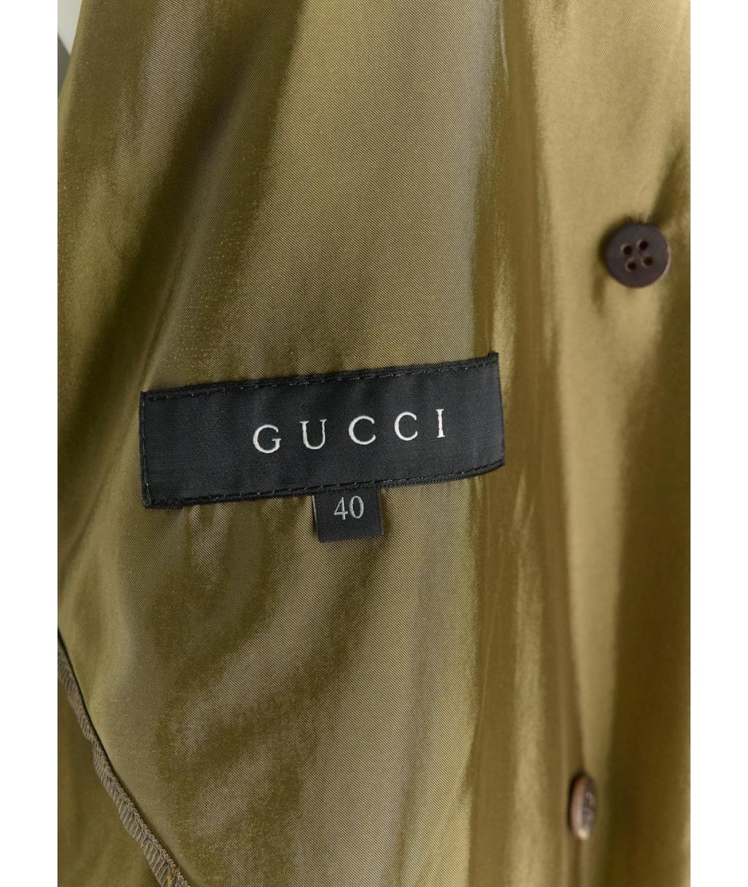 GUCCI Зеленый полиамидовый тренч/плащ, фото 5