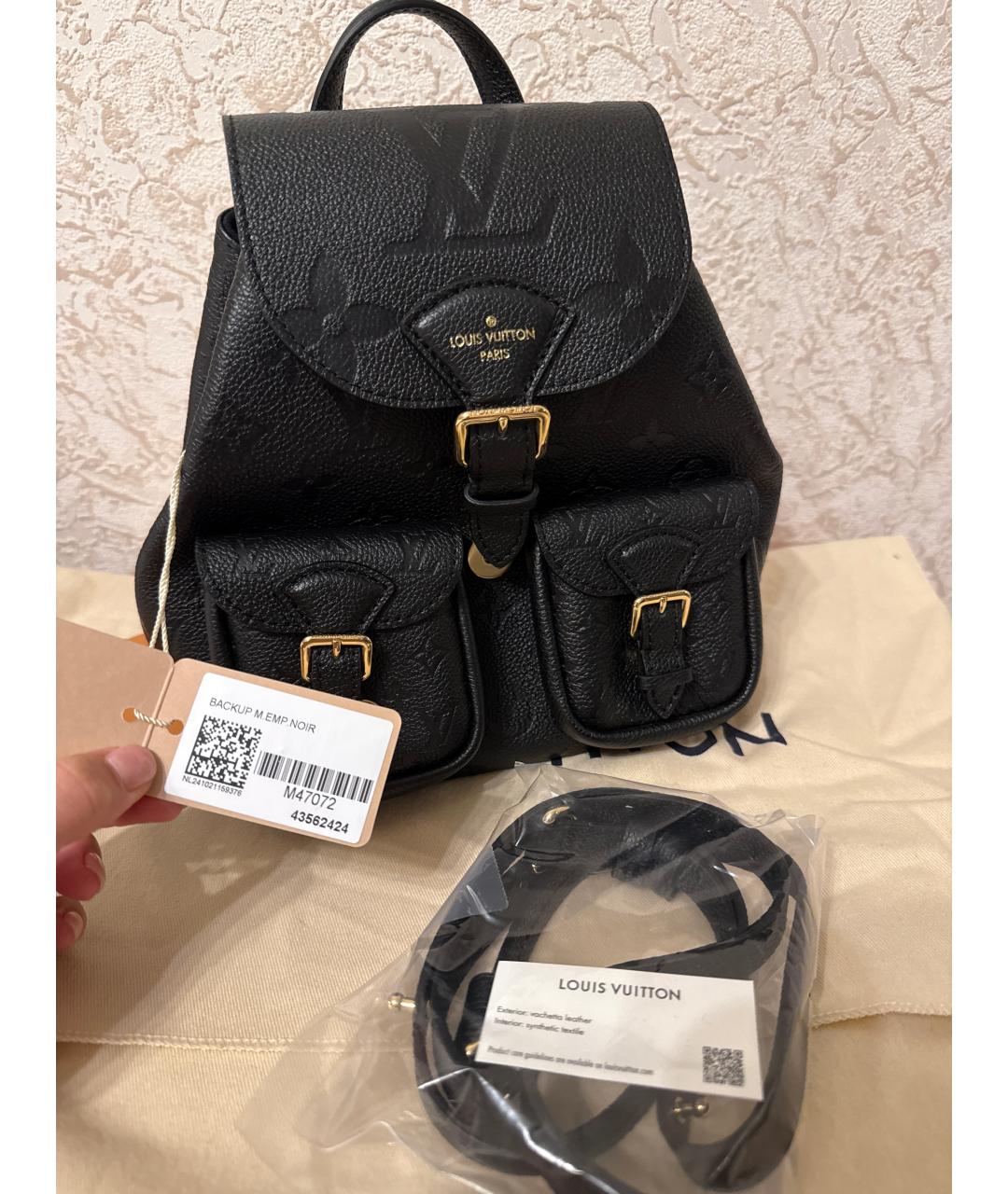 LOUIS VUITTON Черный кожаный рюкзак, фото 6