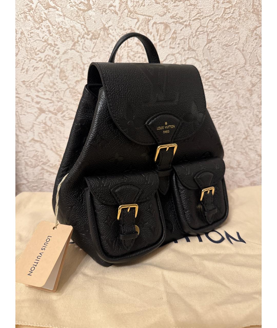 LOUIS VUITTON Черный кожаный рюкзак, фото 7