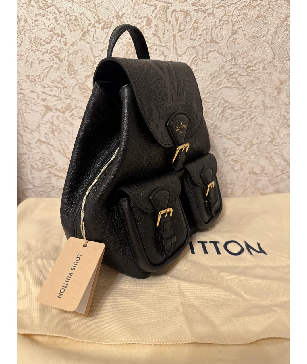 LOUIS VUITTON Черный кожаный рюкзак, фото 2
