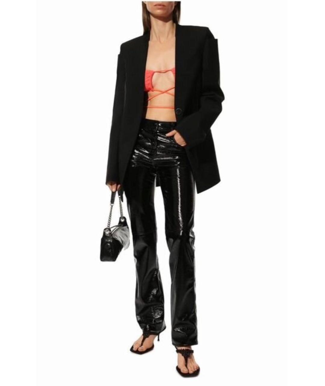 MSGM Черные полиэстеровые брюки узкие, фото 2