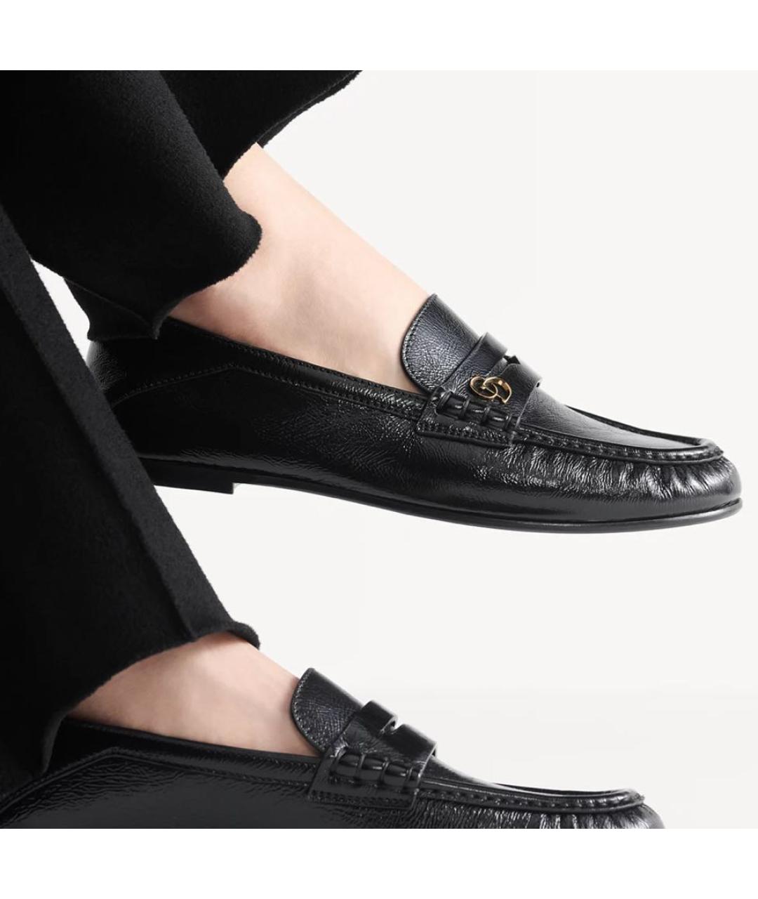 CHRISTIAN DIOR Черные кожаные лоферы, фото 2