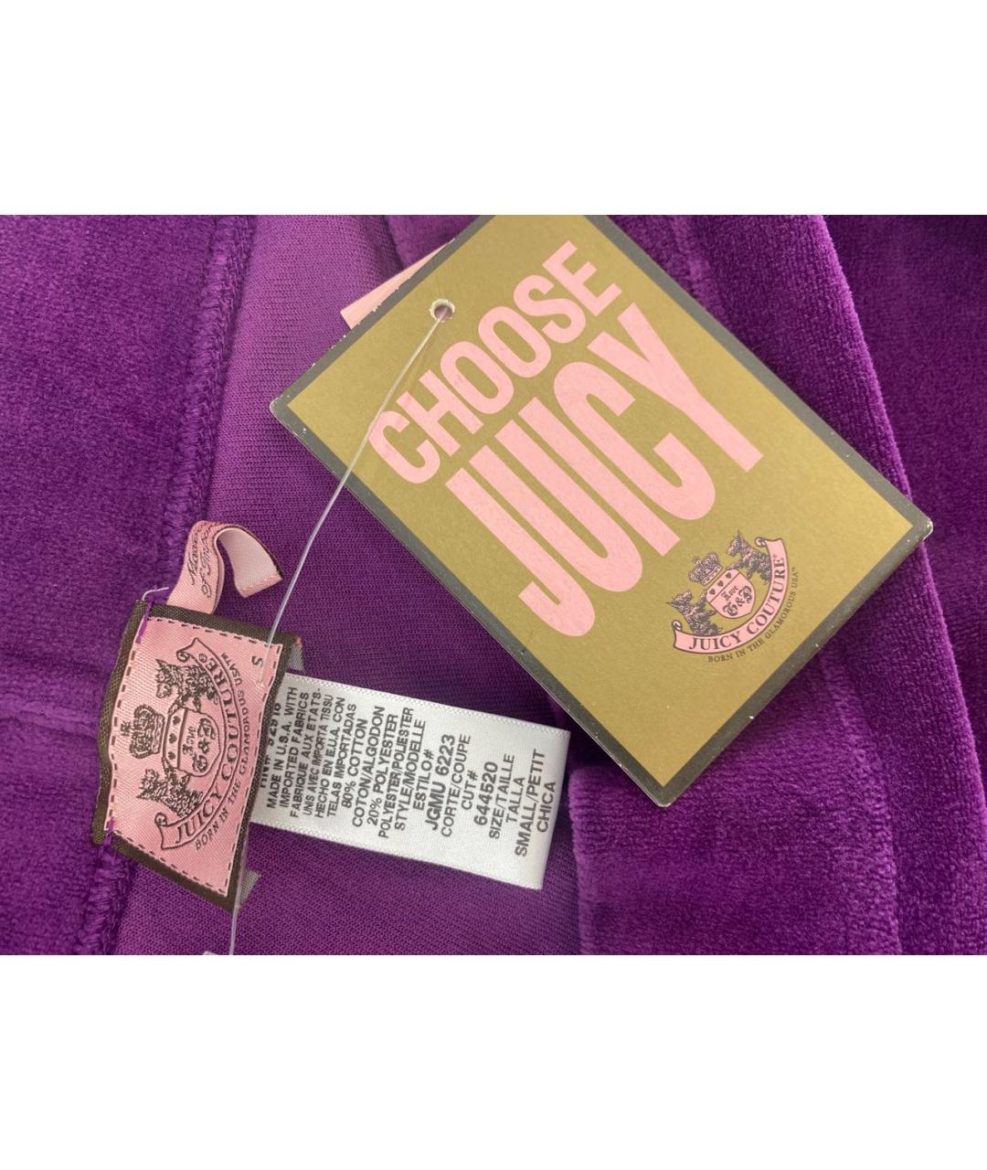 JUICY COUTURE Фиолетовые хлопковые леггинсы и велосипедки, фото 3