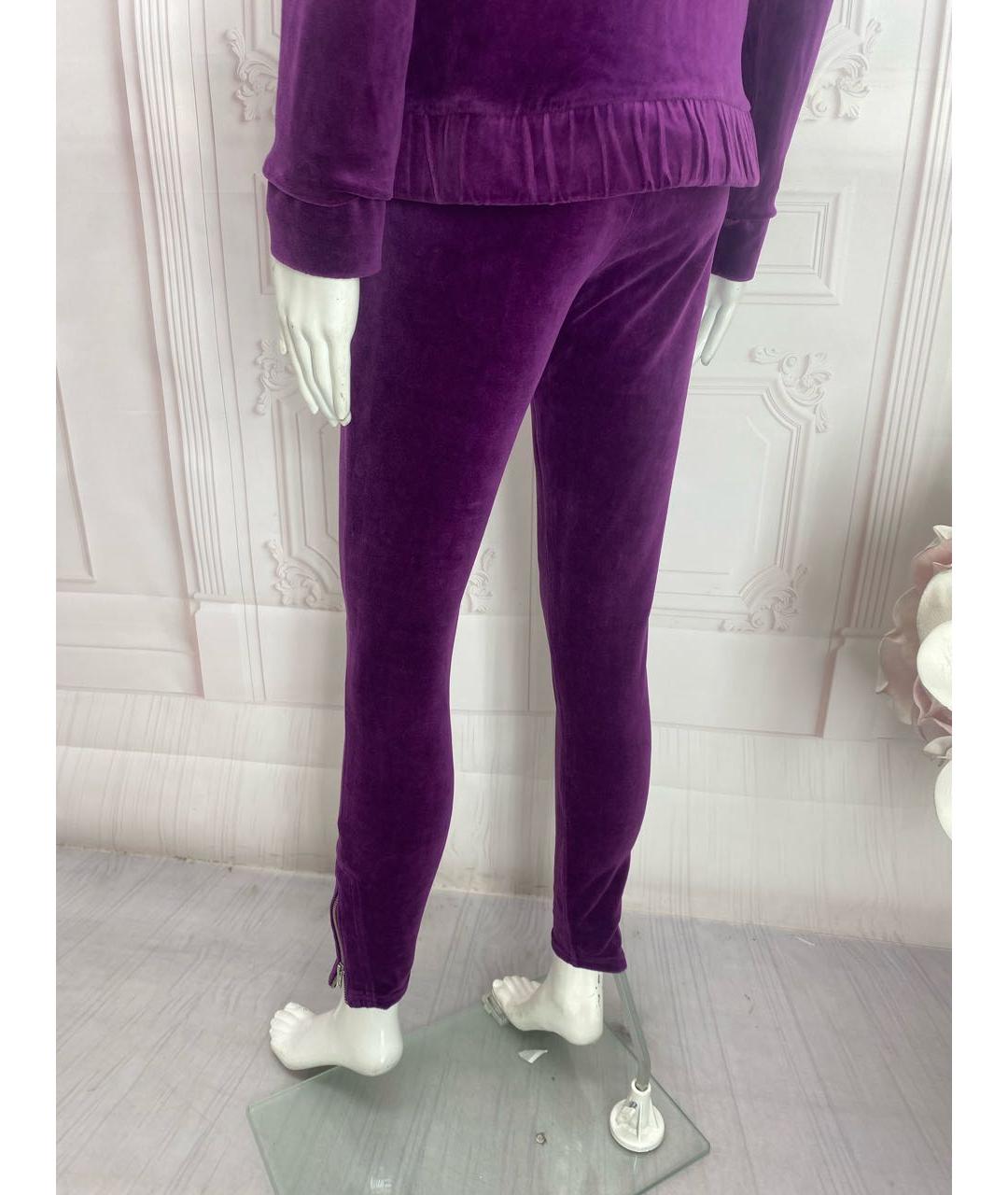 JUICY COUTURE Фиолетовые хлопковые леггинсы и велосипедки, фото 8