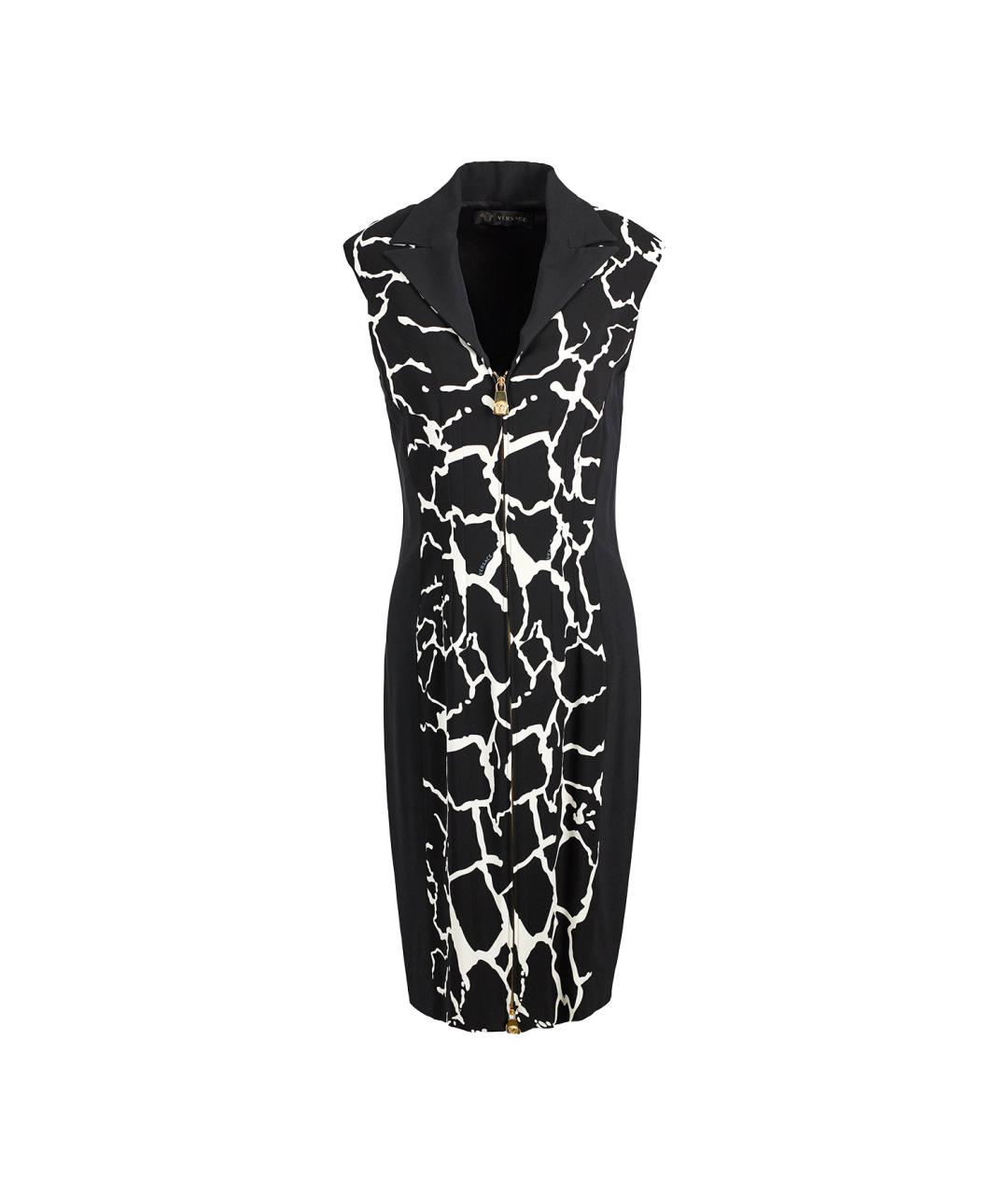 VERSACE Черное вискозное повседневное платье, фото 10