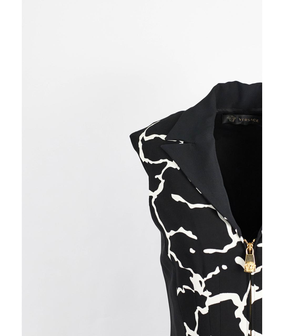 VERSACE Черное вискозное повседневное платье, фото 2
