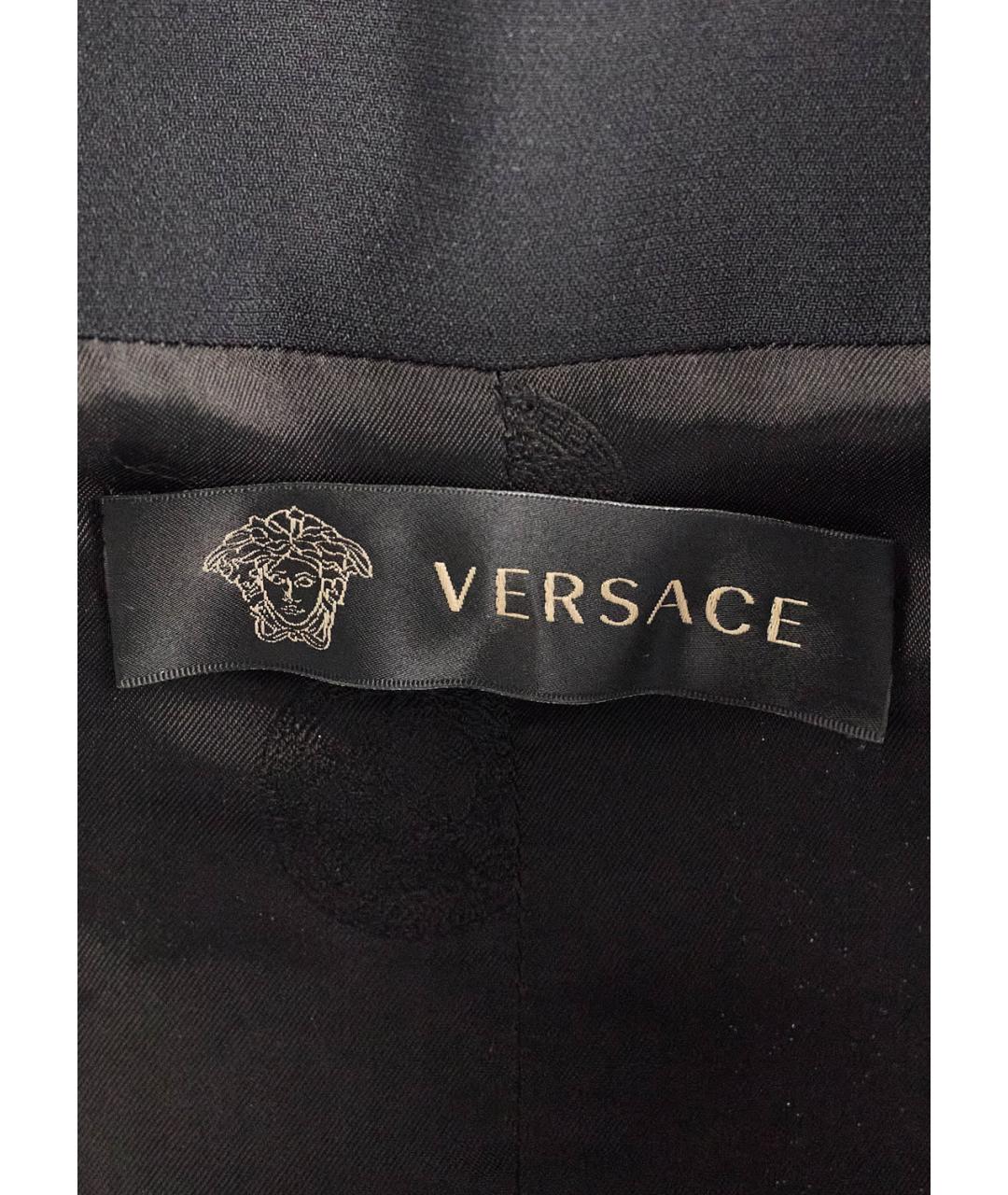 VERSACE Черное вискозное повседневное платье, фото 5