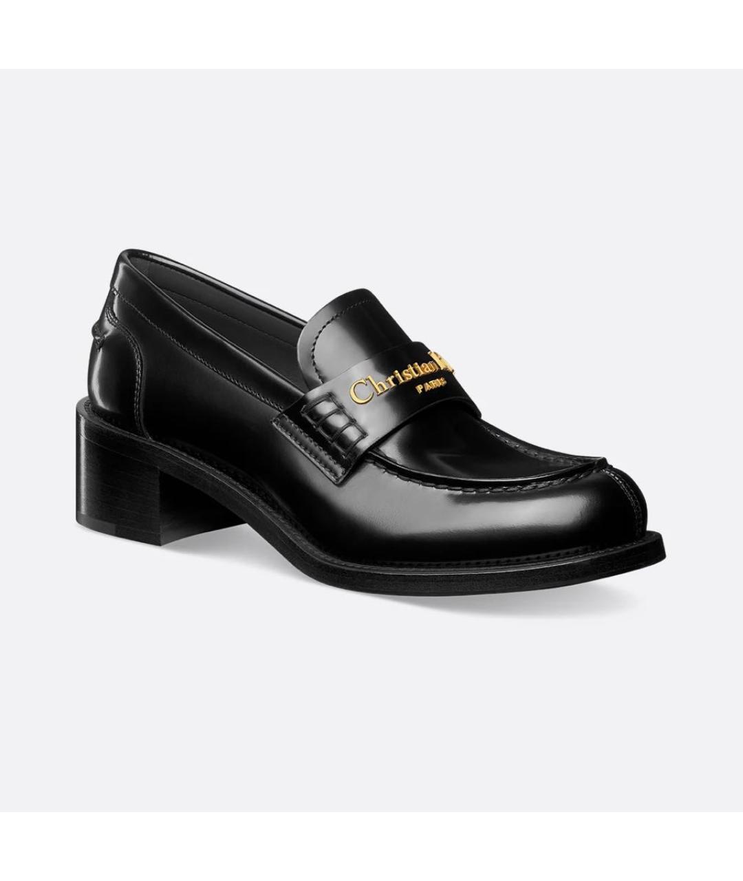 CHRISTIAN DIOR Черные кожаные лоферы, фото 3