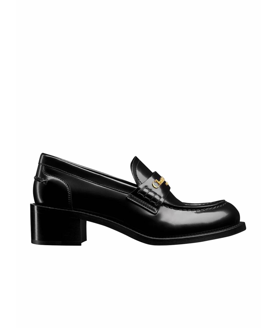 CHRISTIAN DIOR Черные кожаные лоферы, фото 1