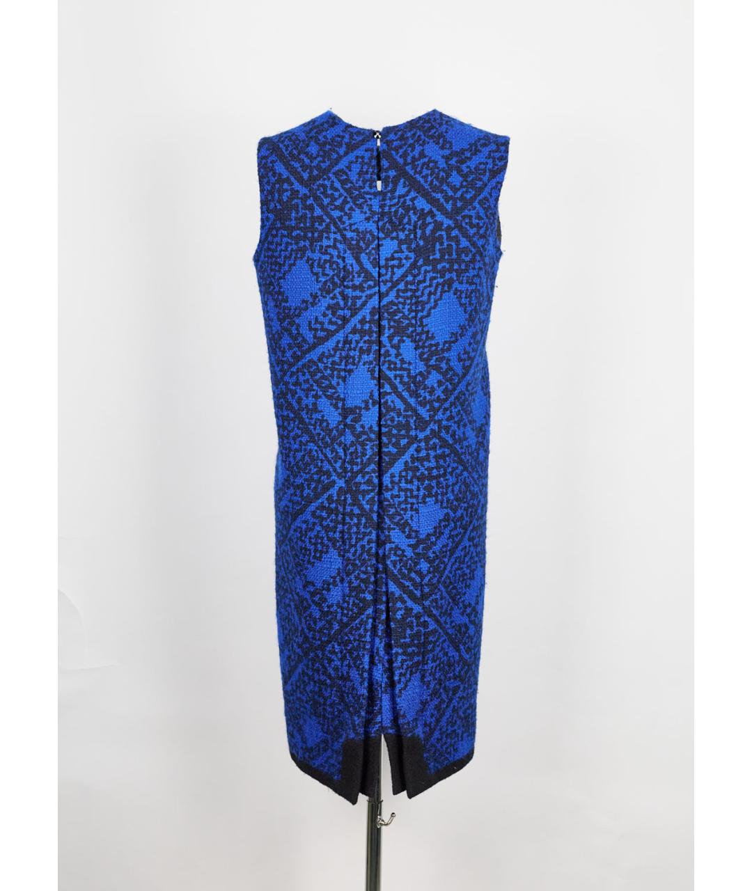 SAINT LAURENT Синее шерстяное повседневное платье, фото 4