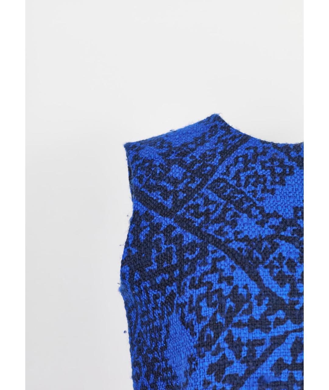 SAINT LAURENT Синее шерстяное повседневное платье, фото 2