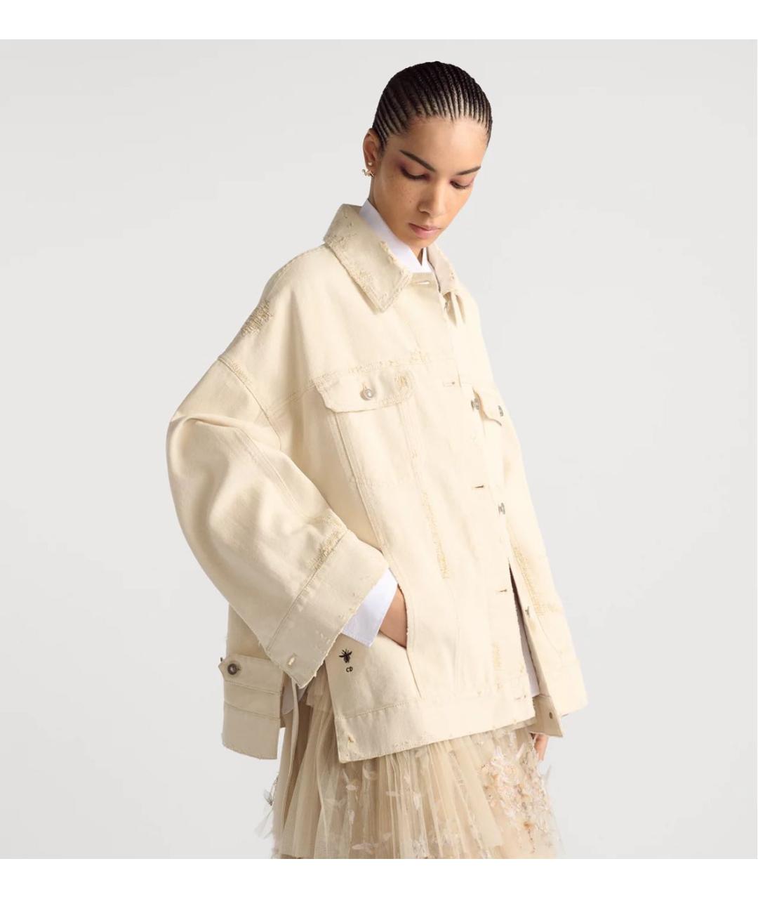 CHRISTIAN DIOR Бежевая хлопковая куртка, фото 2