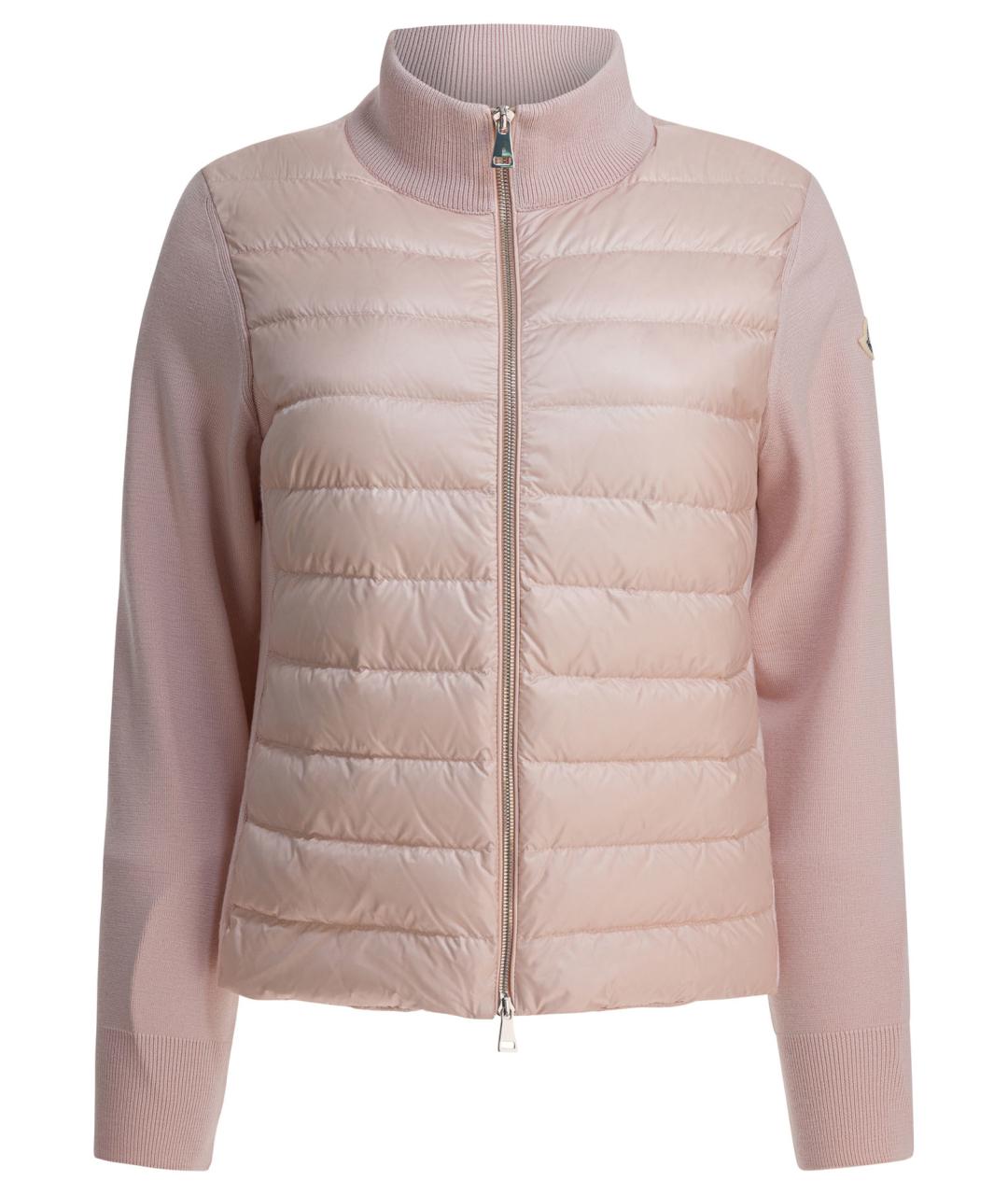 MONCLER Розовая полиамидовая куртка, фото 1
