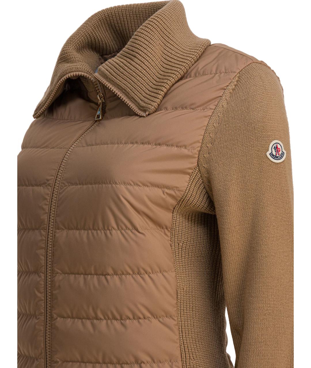 MONCLER Коричневая полиэстеровая куртка, фото 4
