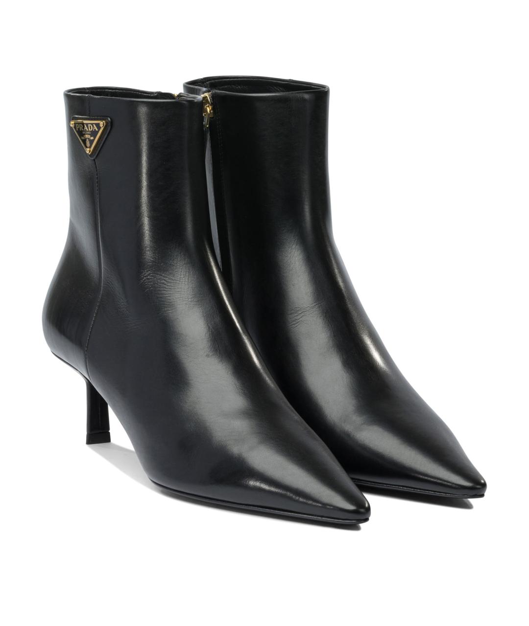 PRADA Черные кожаные ботильоны, фото 2