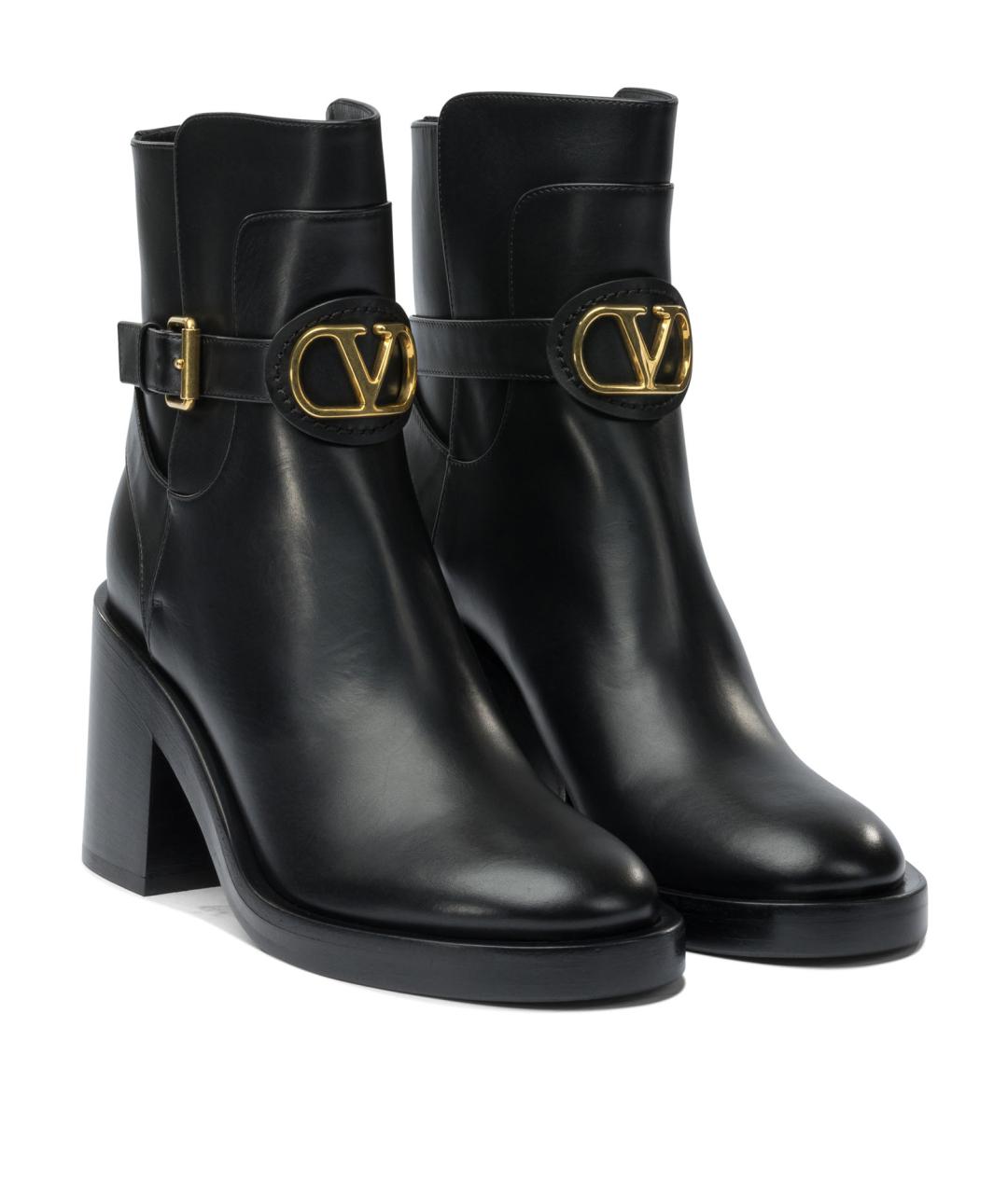 VALENTINO Черные кожаные ботильоны, фото 2