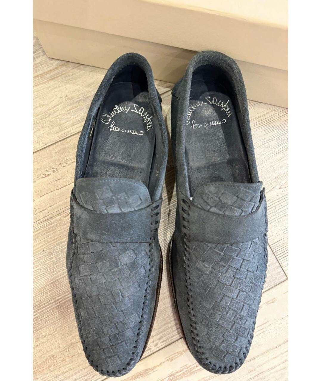 SANTONI Антрацитовые замшевые лоферы, фото 3