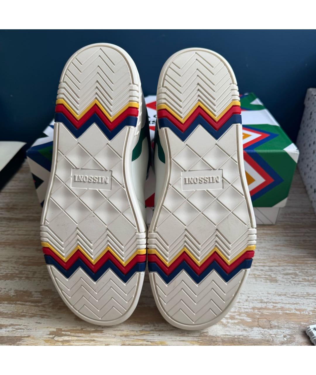 MISSONI Белые низкие кроссовки / кеды из искусственной кожи, фото 5