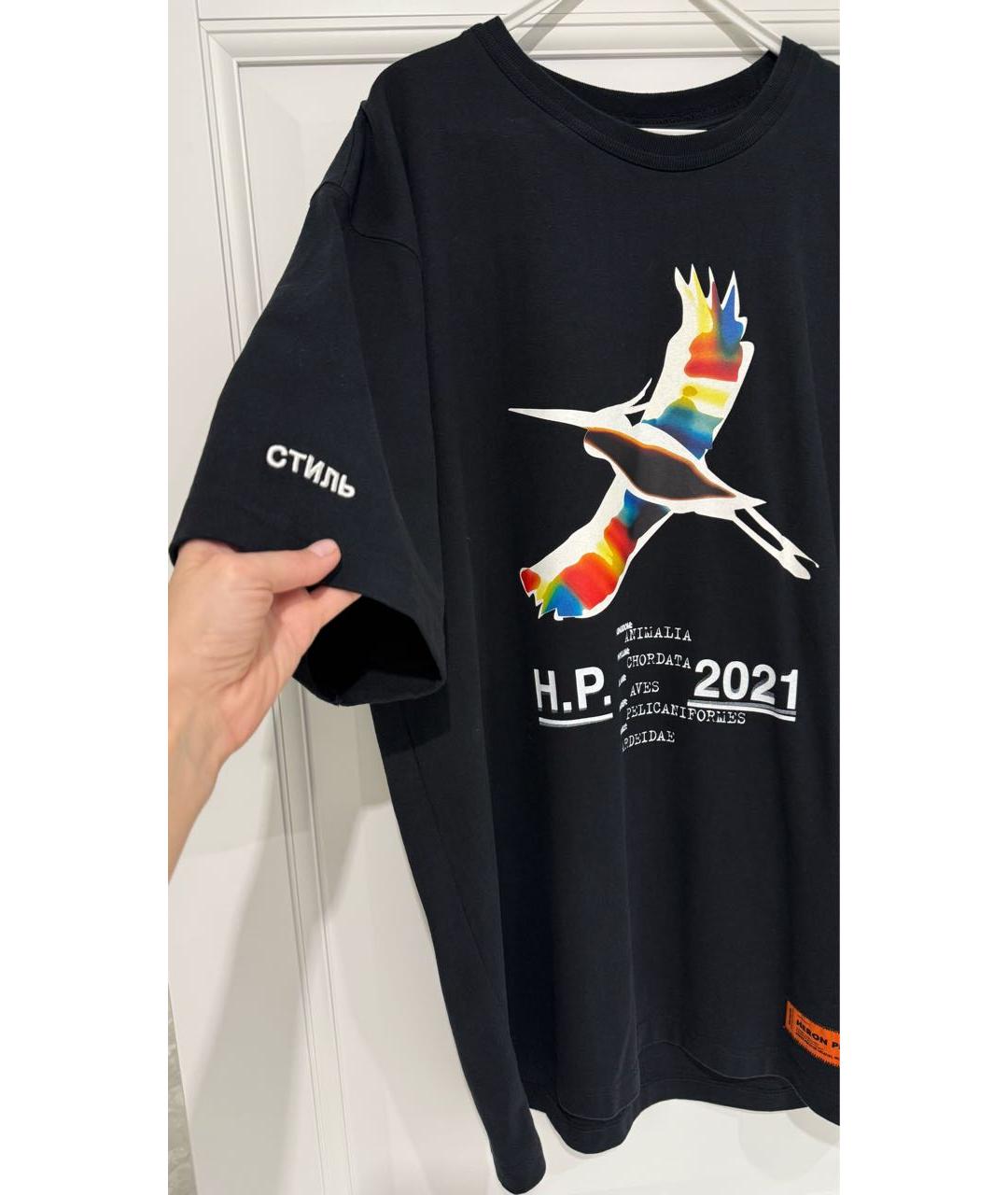 HERON PRESTON Черная хлопковая футболка, фото 2