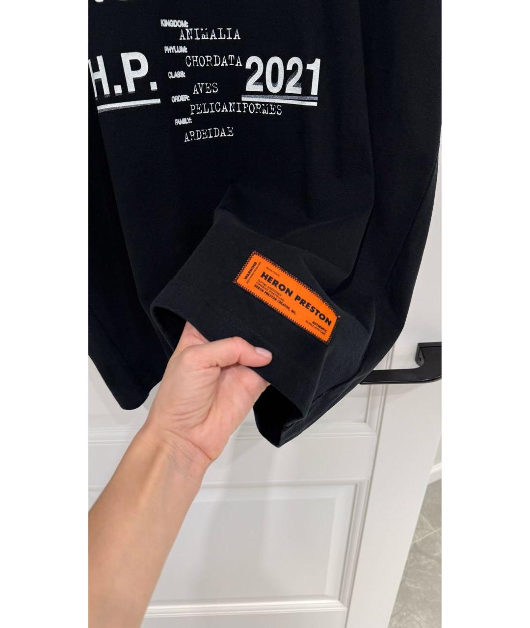 HERON PRESTON Черная хлопковая футболка, фото 3