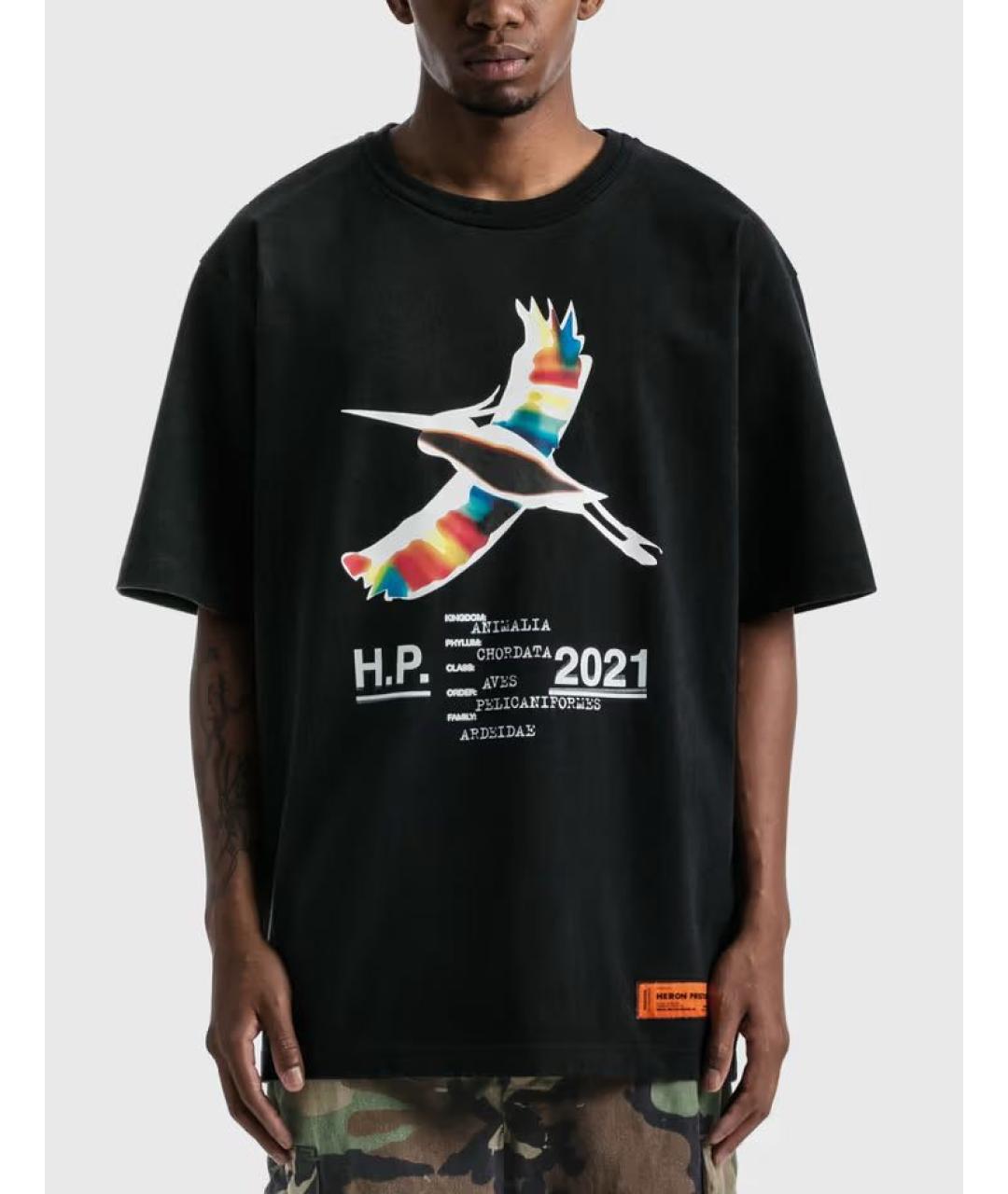 HERON PRESTON Черная хлопковая футболка, фото 7