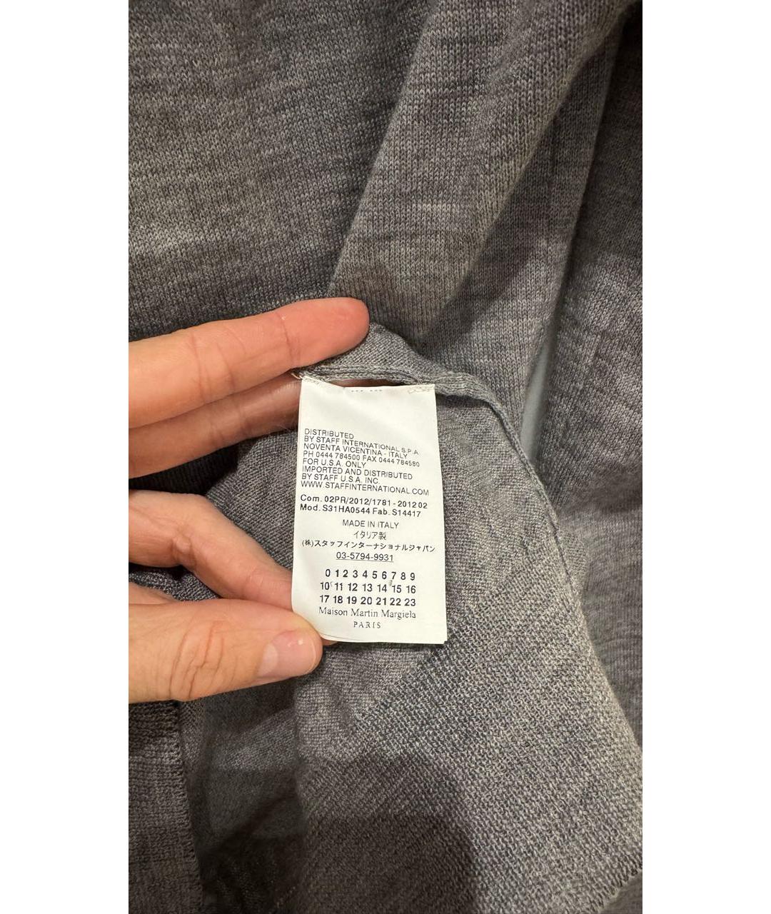 MAISON MARGIELA Серый шерстяной джемпер / свитер, фото 5