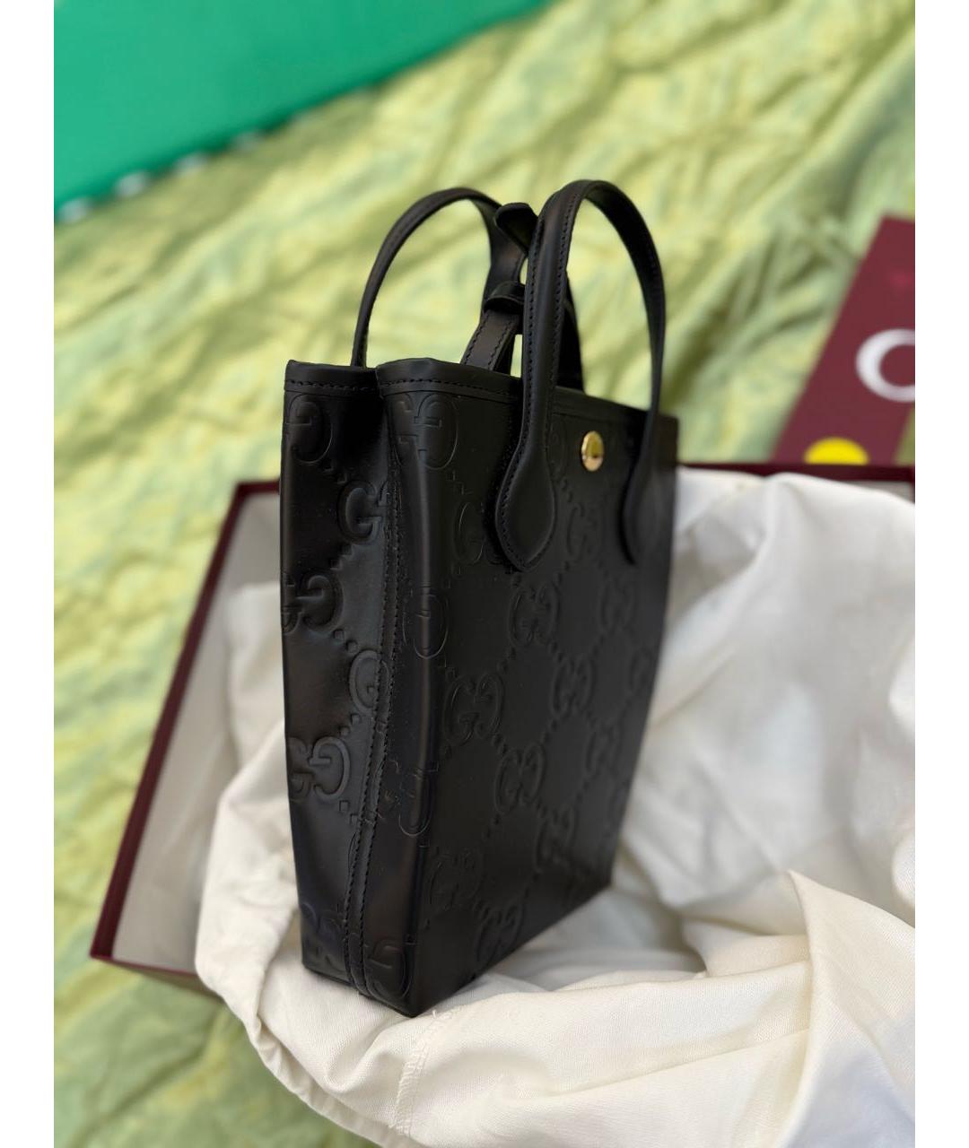GUCCI Черная кожаная сумка через плечо, фото 2
