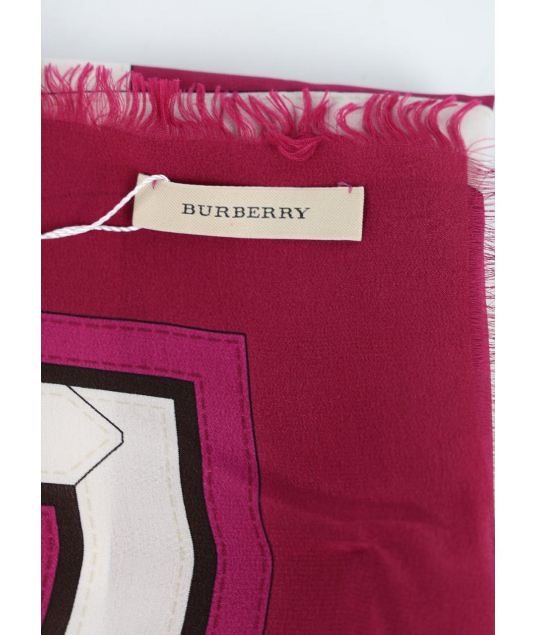 BURBERRY Красный шелковый платок, фото 4