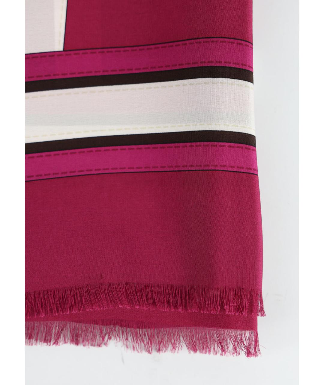 BURBERRY Красный шелковый платок, фото 2