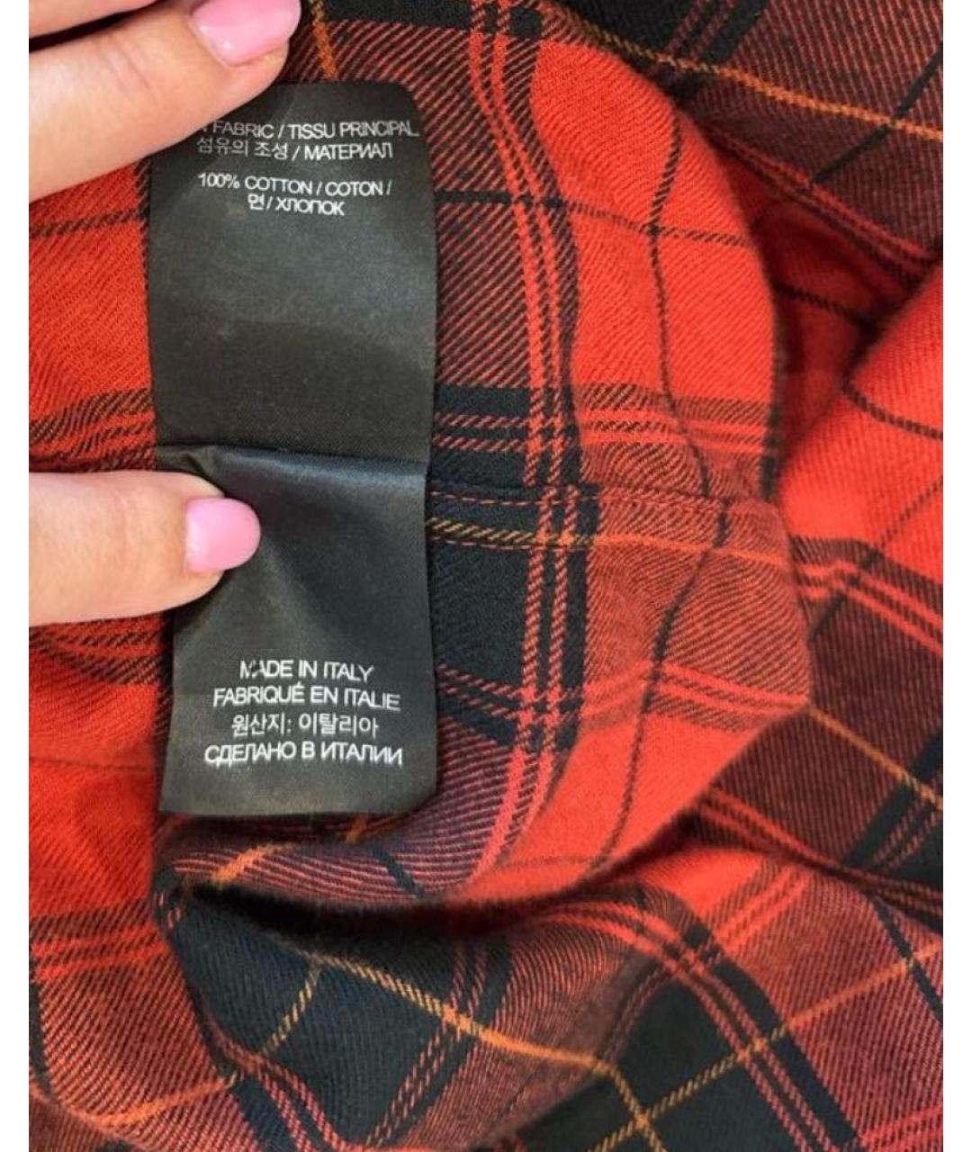 VETEMENTS Красная хлопковая кэжуал рубашка, фото 6