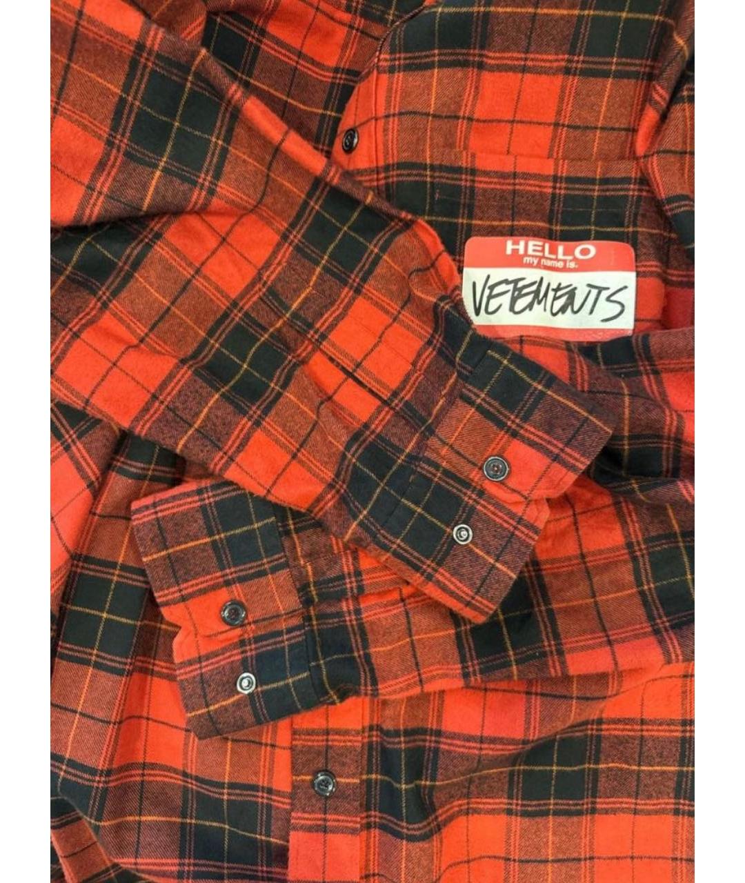 VETEMENTS Красная хлопковая кэжуал рубашка, фото 4