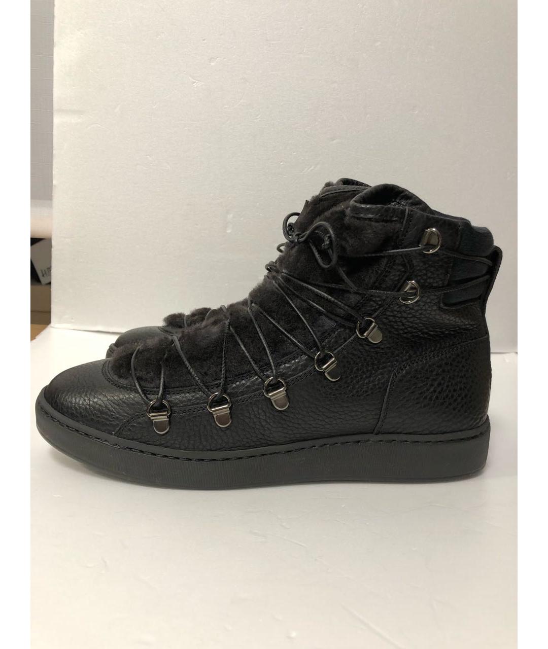 SANTONI Черные кожаные ботинки, фото 7