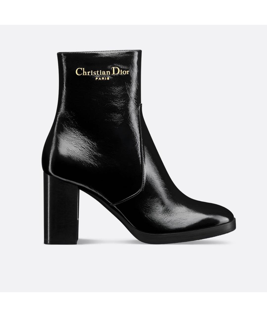 CHRISTIAN DIOR Черные кожаные ботильоны, фото 2