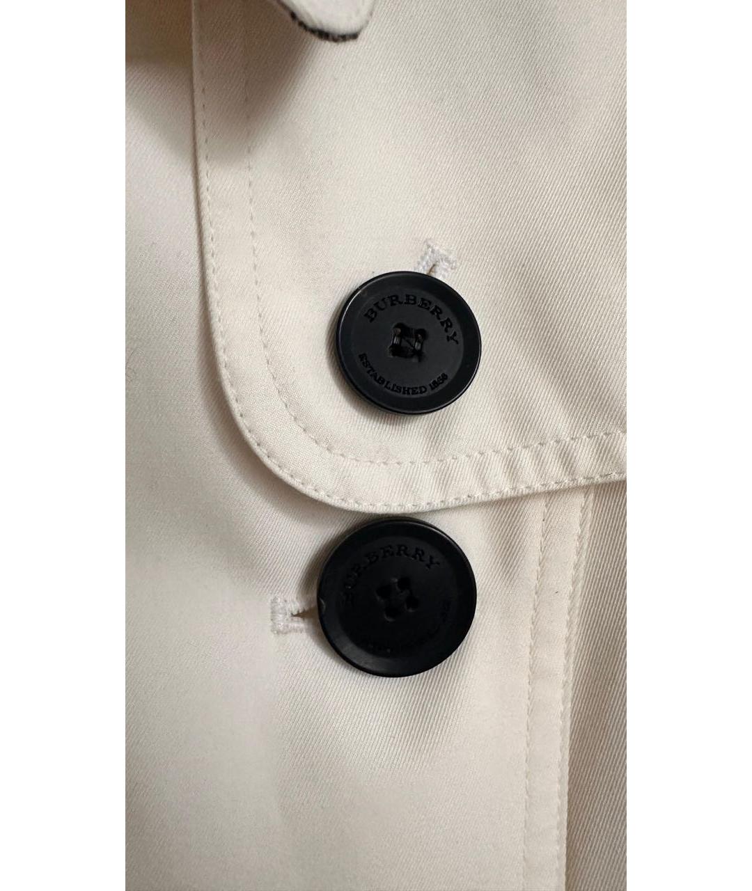 BURBERRY Белый хлопковый тренч/плащ, фото 6